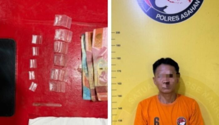 Satresnarkoba Polres Asahan Tangkap Pengedar Sabu di Aek Ledong, 11 Paket Diamankan