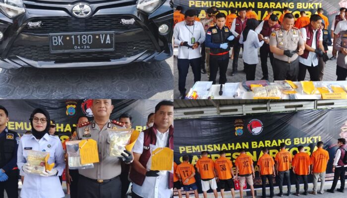 Gagalkan Peredaran 2 Kg Sabu, Polres Batu Bara Tangkap Dua Tersangka dan Musnahkan Barang Bukti Narkotika