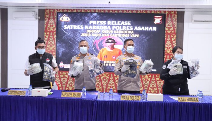 Satres Narkoba Polres Asahan Gagalkan Peredaran 10 Kg Sabu dan 1.500 Vape Diduga Mengandung Etomidate
