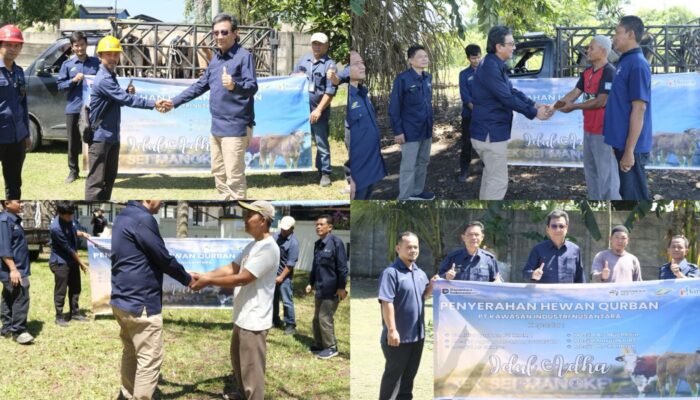 PT KINRA Serahkan Hewan Kurban kepada Masyarakat Sekitar KEK Sei Mangkei