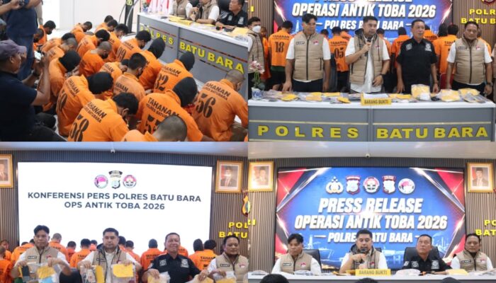 Polres Batu Bara Gelar Konferensi Pers Hasil Operasi Antik Toba 2026, Ungkap 29 Kasus Narkotika