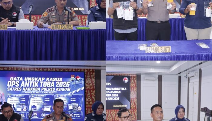Ops Antik Toba 2026, Polres Asahan Ungkap 69 Kasus Narkotika dan Amankan 85 Tersangka