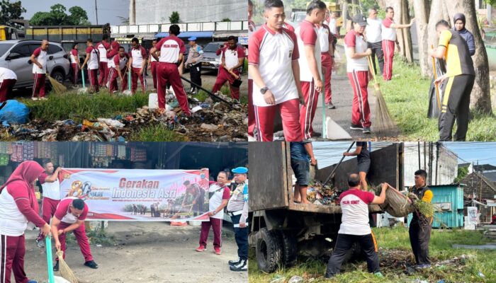 Polres Asahan Gelar Gerakan Indonesia ASRI di TMP dan Pajak Kartini dalam Rangka HUT Bhayangkara ke-80 Tahun 2026