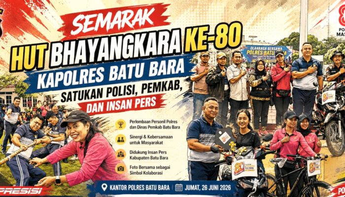 Kapolres Batu Bara Perkuat Sinergi Bersama Pemkab dan Insan Pers pada Peringatan Hari Bhayangkara ke-80