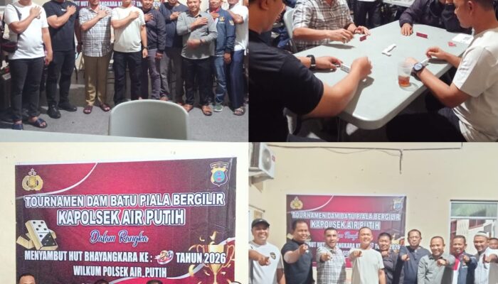 Kapolsek Air Putih Buka Turnamen Dam Batu Piala Bergilir Sambut Hari Bhayangkara ke-80