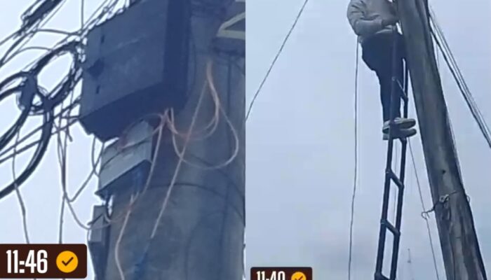Diduga Tanpa Izin, Aktivitas Pemasangan Jaringan Internet di Tiang PLN di Batu Bara Disorot Warga