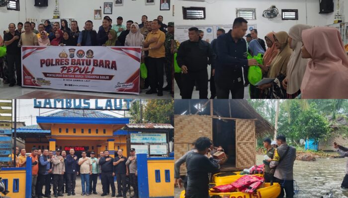 Kapolres Batubara Salurkan Bantuan ke Warga Terdampak Banjir di Gambus Laut