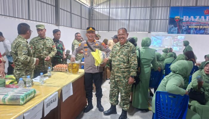 Polsek Talawi Hadiri Bazar Murah Kodim 0208/Asahan Sambut HUT TNI ke-81