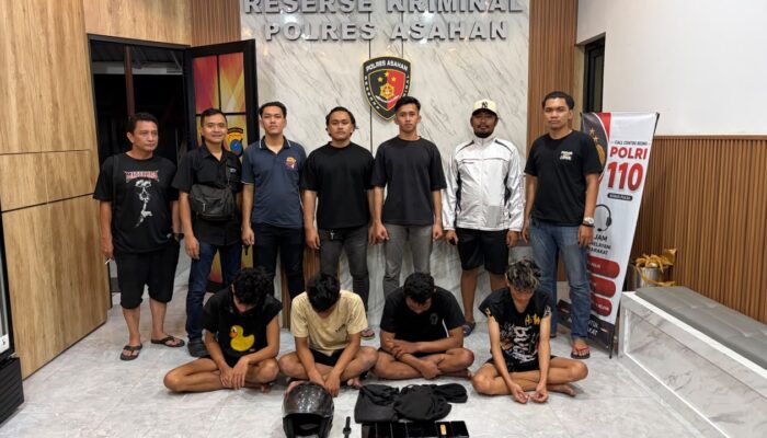 Tim Jatanras Polres Asahan Ungkap Kasus Pencurian Motor dan HP, Empat Pria Terduga Pelaku Diciduk