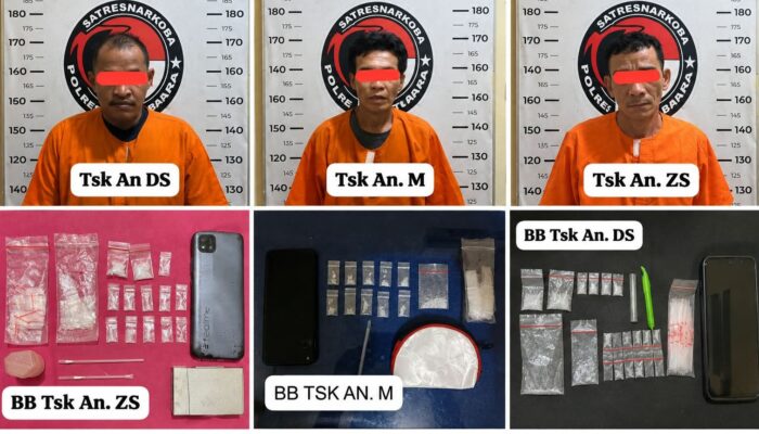 Satresnarkoba Polres Batu Bara Ungkap Tiga Kasus pengedar Narkoba, Tiga Pria Diamankan dengan Barang Bukti Sabu